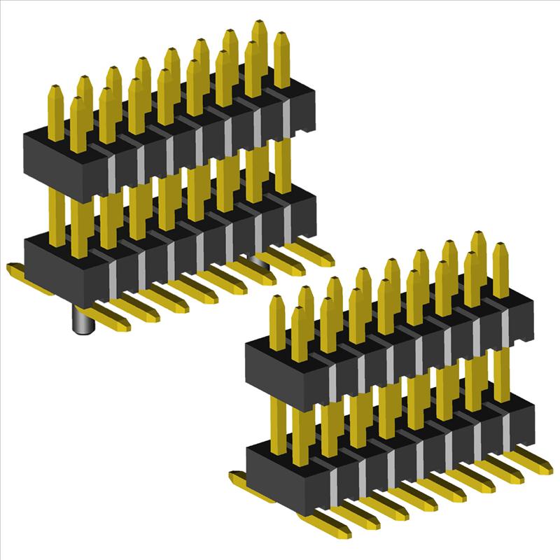 1.27mm Pin Header Double Rows Double Insulator SMD Type with Peg
